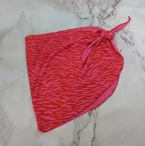 Peixoto Sarong Swim Coverup Pink Tiger Animal Print Swimsuit Wrap One Size